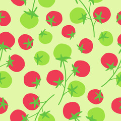 Cute tomato pattern background vector design