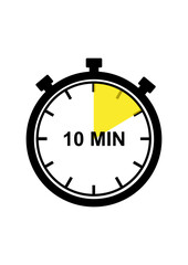 10-Minute Timer Stopwatch Icon for Time Management & Productivity