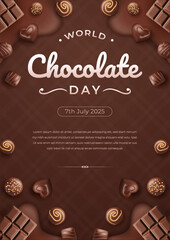 Poster Celebrating World Chocolate Day with Delicious Chocolate Treats and Creative Design