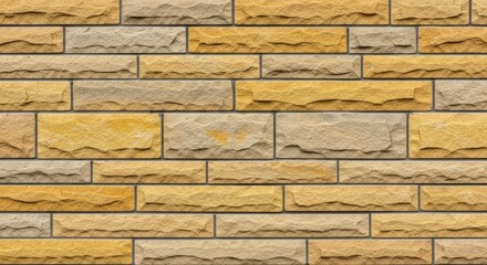 Fototapeta premium Texture of Beige and Yellow Sandstone Brick Wall