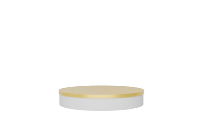 3D Render a white and gold container with a lid