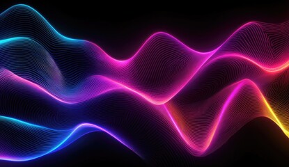 Fototapeta premium Abstract glowing wavy lines in vibrant colors