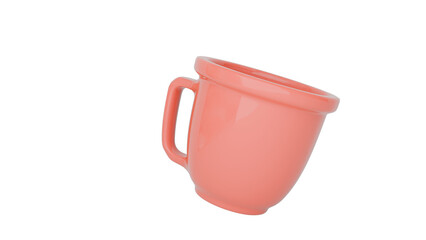 3D Render a pink cup with a handle on a white background
