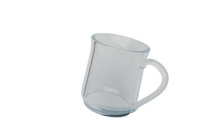 3D Render a clear pitcher with a handle on a white background