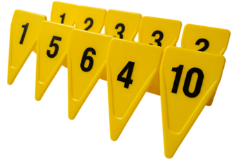 Numbered Scoring Flags A Visual Representation of Numerical Data isolated on transparent background