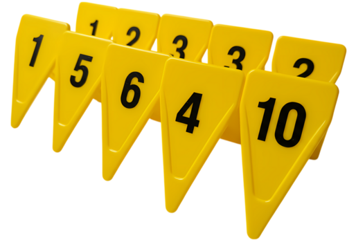 Numbered Scoring Flags A Visual Representation of Numerical Data isolated on transparent background