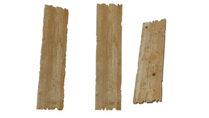 3D Render a piece of wood is cut into pieces