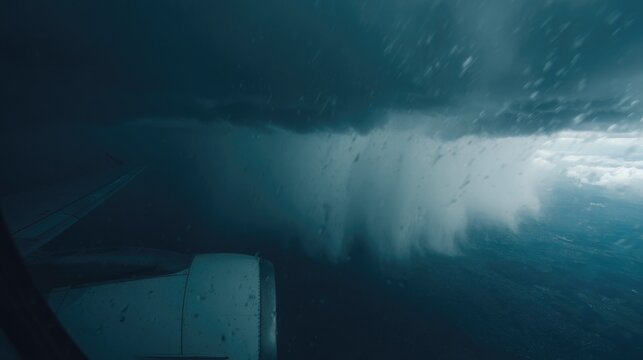 Thunderstorm seen from airplane window - Powered by Adobe