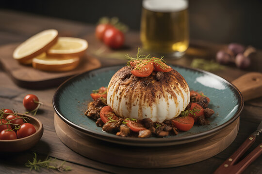 An AI tool for creating attractive ads for a traditional Bulgarian restaurant, uploading a logo and a picture of a dish for promotion.