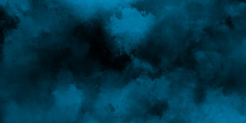abstract cloud and vapor texture background. Black and blue smoke aquarelle smudge illustration smooth grungy smokey light pastel colors ink glow. Teal color powder explosion .	