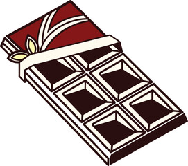 Dark chocolate bar with decorative wrapper