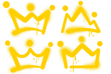 Gold crown spray set illustraion
