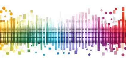 Obraz premium Colorful spectrum of sound waves