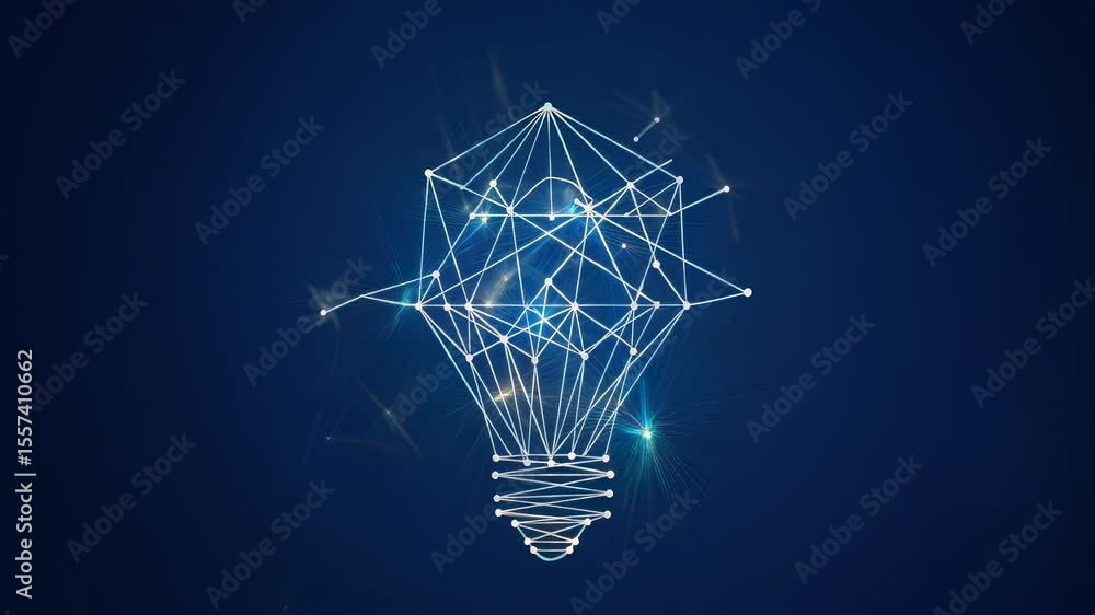 Aufkleber shining innovation a glowing light bulb constructed from interconnected nodes represents ingenuity a