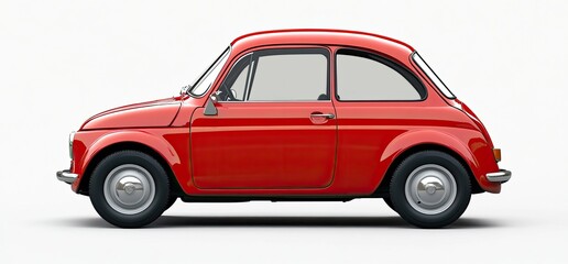Side view of a classic red vintage car