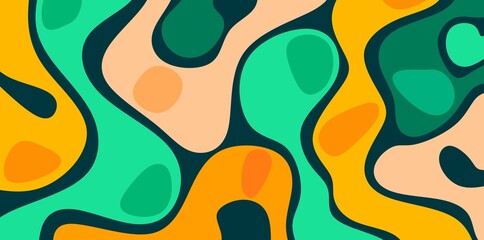 Abstract Geometric Artwork Flowing Shapes background	