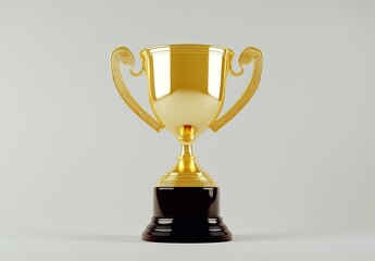 Gold trophy on a light gray background