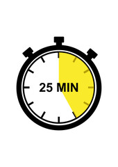 25 Minute Timer Simple Stopwatch Illustration for Time Management