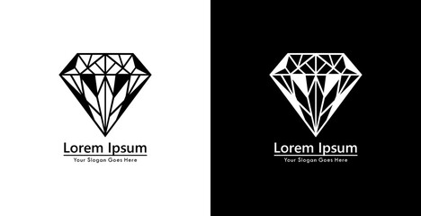 Diamond shaped logo design with modern geometric style