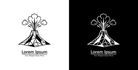 Volcano logo design with modern geometric style