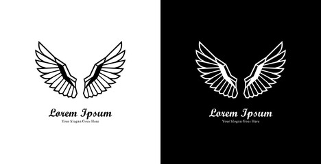 Wing shaped logo design with modern geometric style