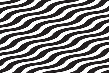 Wavy Black and White Seamless Pattern