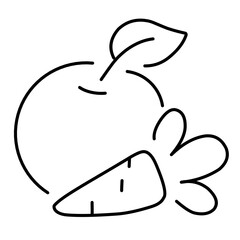 line vector fruit and vegetables
