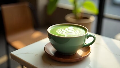 cup of matcha latte