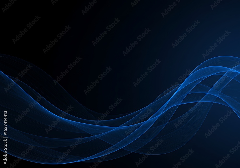 Poster abstract blue wave background with smooth dynamic motion