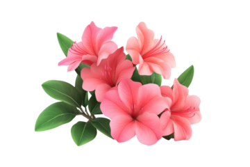 Azalea isolated in 3d cartoon character on white background -