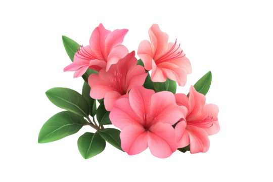 Azalea isolated in 3d cartoon character on white background -