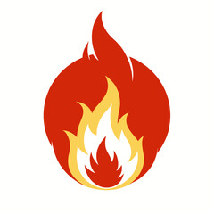 Burning Circle of Fire and Flames A Dynamic Frame or Border Design Element