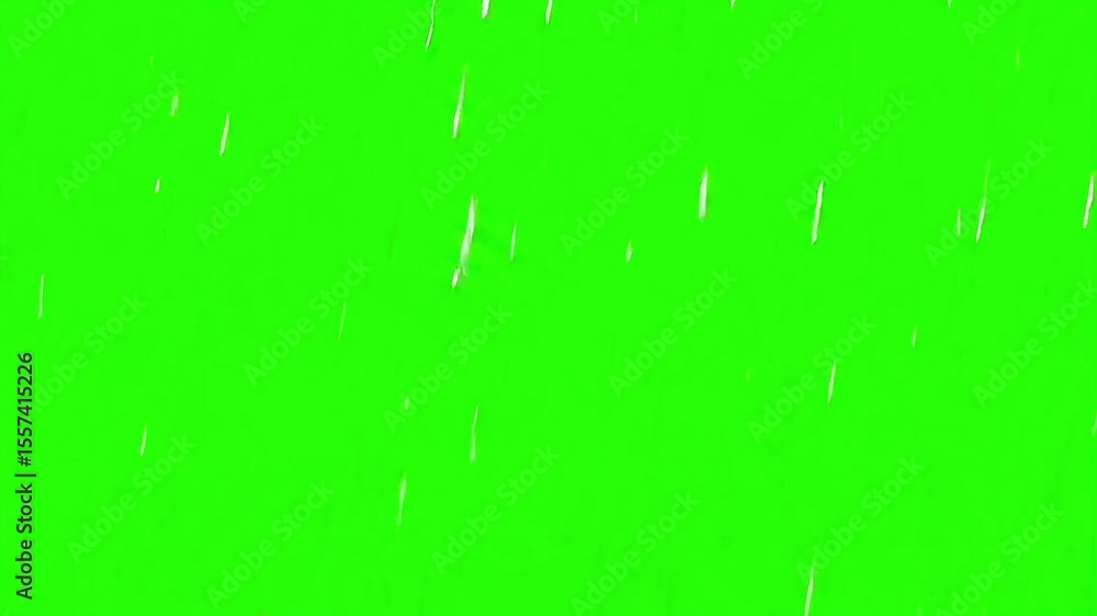 Aufkleber heavy rainfall simulation on green screen background for visual effects compositing