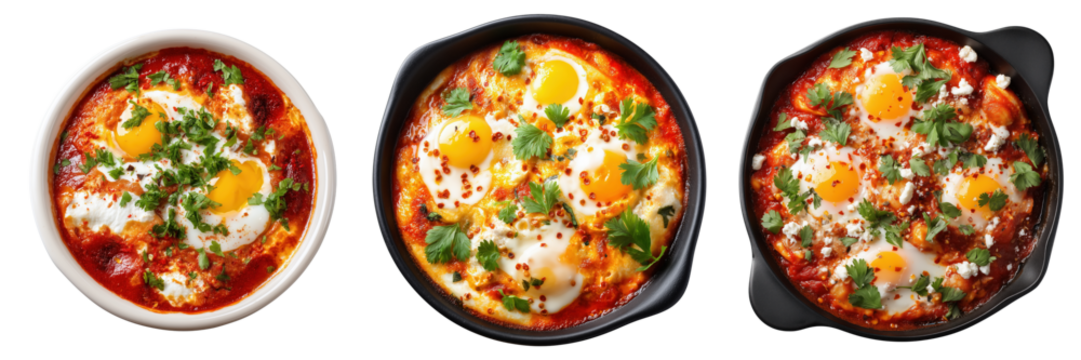 Delicious shakshuka recipe kitchen food photography bright close-up