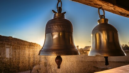 a bell is hanging from a wall