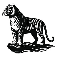Obraz premium Lion Silhouette Vector Illustration | Wild Animal Graphic | Jungle King Design
