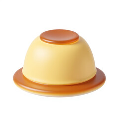 Fototapeta premium A high-quality 3D rendering of a delicious custard dessert. It showcases the intricate details of the dessert, with a glossy chocolate sauce and a vibrant cherry on top.