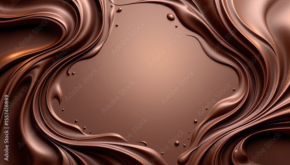 Aufkleber smooth chocolate swirls with glossy texture for background design