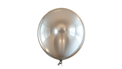 Silver balloon isolated on transparent background