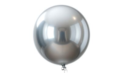 Silver balloon isolated on transparent background