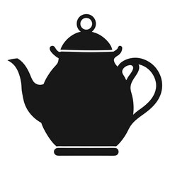 Elegant Ceramic Teapot Silhouette Icon Design for Tea Lovers Cafes and Beverage Brands