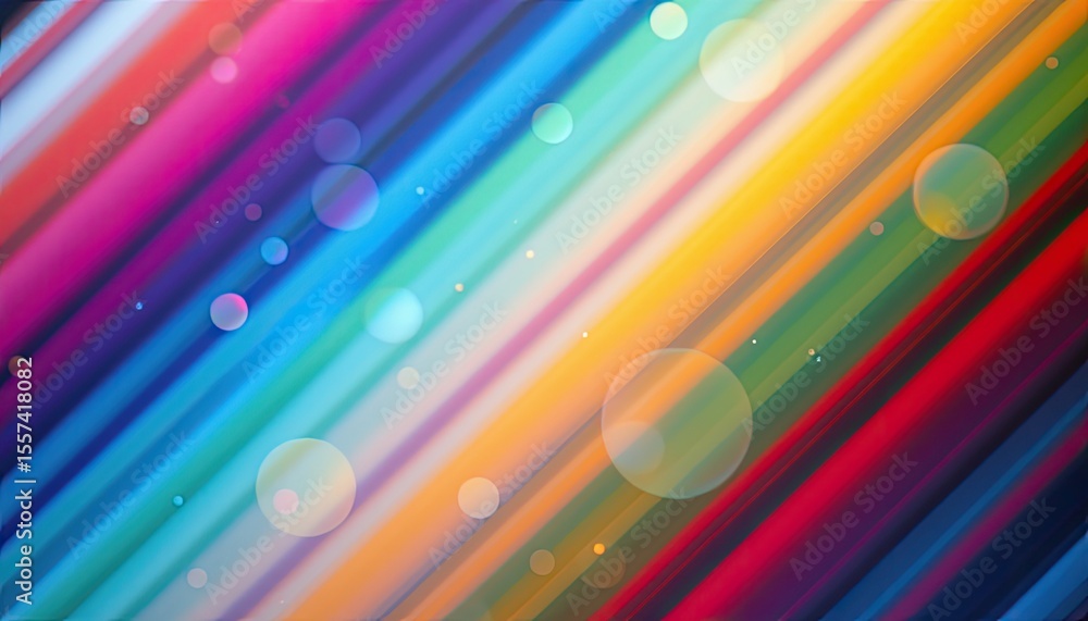 Poster colorful abstract background with diagonal lines and bokeh effects