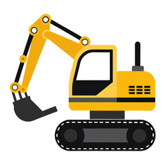 Excavator Silhouette Vector Illustration Construction Equipment Heavy Machinery and Industrial Design Element for Creative Projects