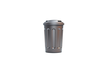 3d trash can isolated on transparent background