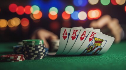 Poker game with ak as at a casino night time