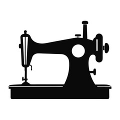 Vintage Sewing Machine Silhouette Icon Design for Tailoring Crafting and Textile Related Projects