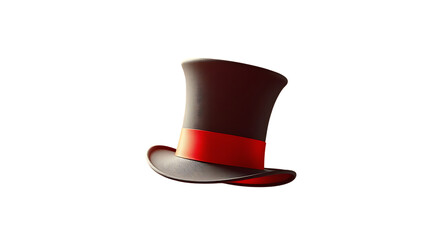 3d Magician hat icon isolated on transparent background