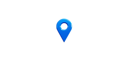 3d blue map pointer small icon isolated on transparent background Blue location pin cut out