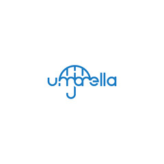 Umbrella shaped text company logo.