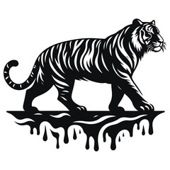 Naklejka premium Lion Silhouette Vector Illustration | Wild Animal Graphic | Jungle King Design